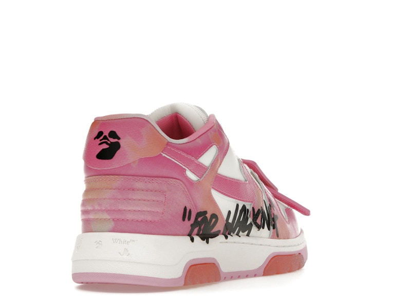 OFF-WHITE Out Of Office OOO "For Walking" Low Tops Pink Tie Dye