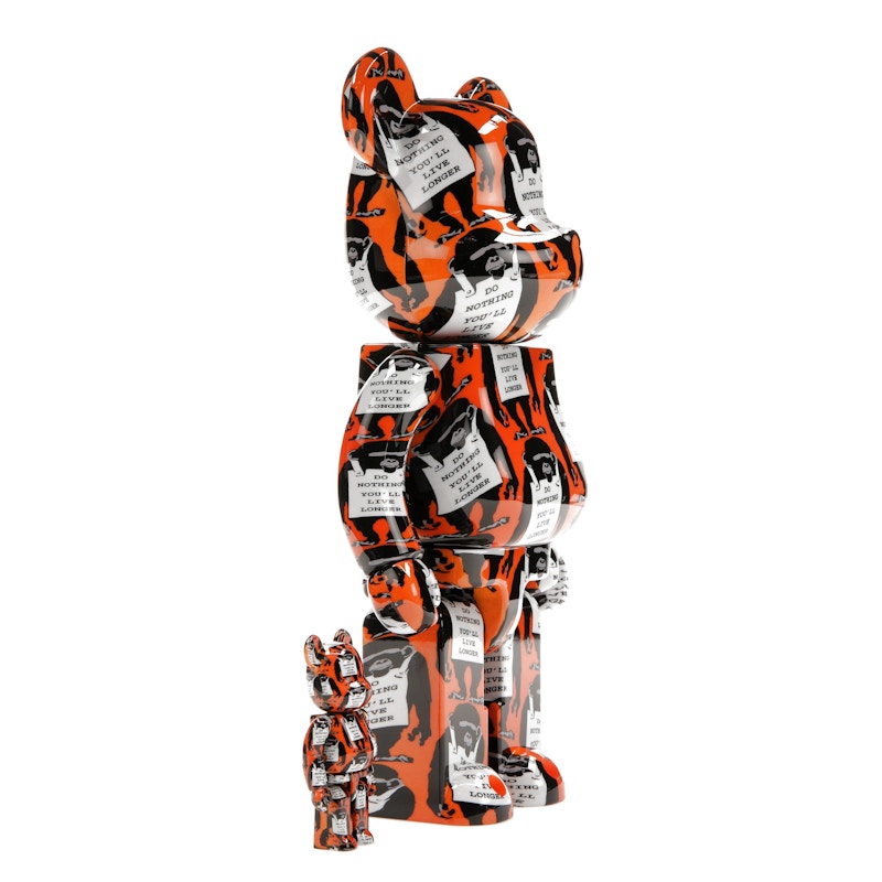 Bearbrick Monkey Sign 100% & 400% Set Orange