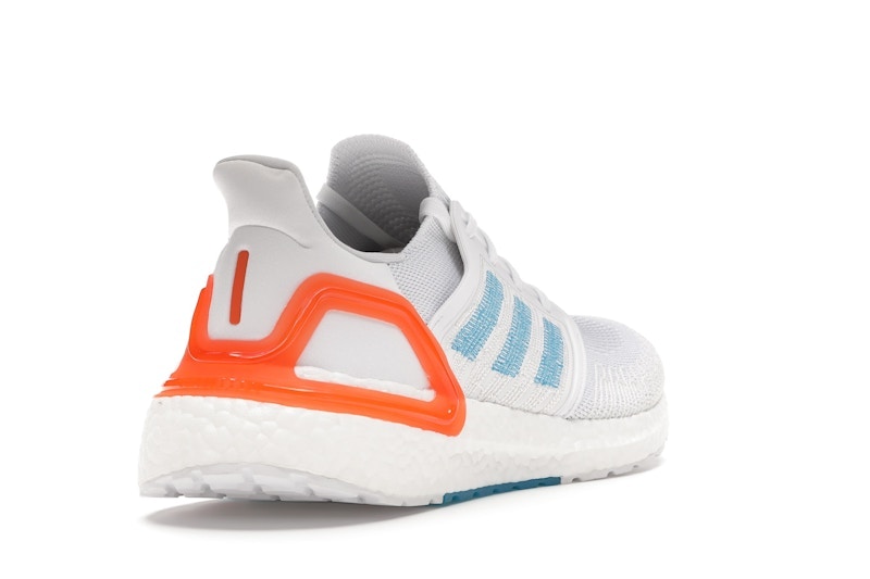 adidas Ultra Boost 20 White Sharp Blue True Orange