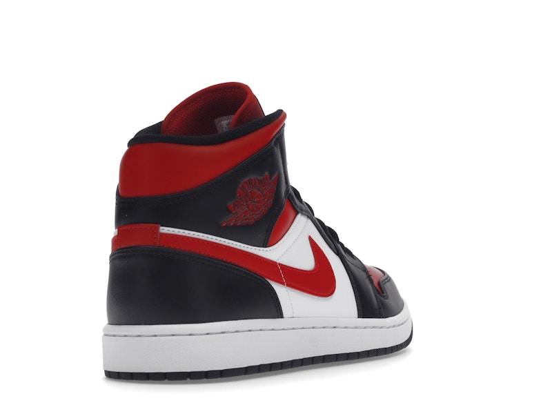 Jordan 1 Mid White Black Red (2022)