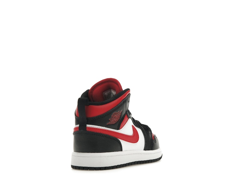 Jordan 1 Mid Black Fire Red (PS)