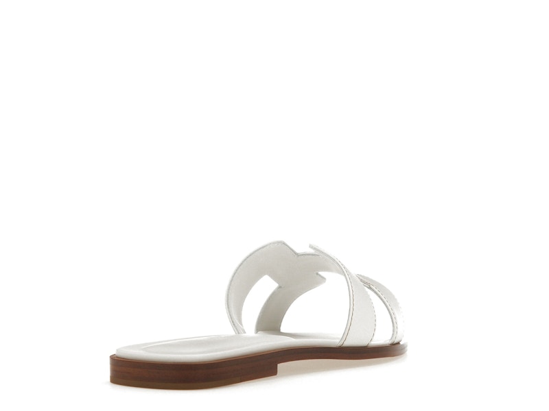 Hermes Oran Sandal Blanc Box Calfskin Leather