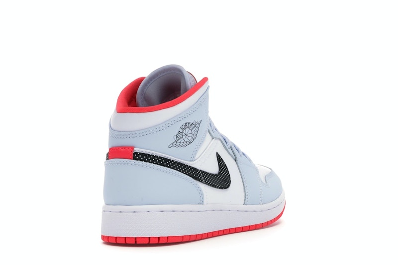 Jordan 1 Mid Half Blue Polka Dot Swoosh (GS)