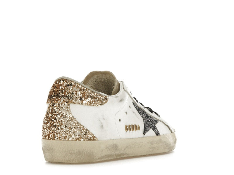 Golden Goose Super-Star White Silver Gold Glitter (Women's)