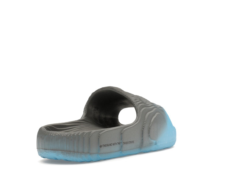 adidas Adilette 22 Slides Grey Semi Blue Burst Mel Core Black
