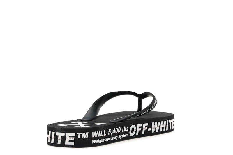 Off-White Logo Typographic Flip Flop Black SS20