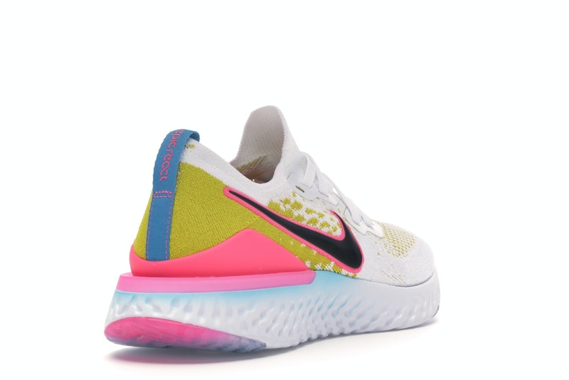 Nike Epic React Flyknit 1 White Pink Blast Citron