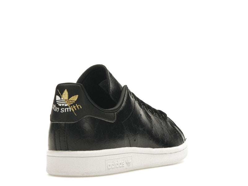 adidas Stan Smith Cracked Leather Black Gold (Women's)