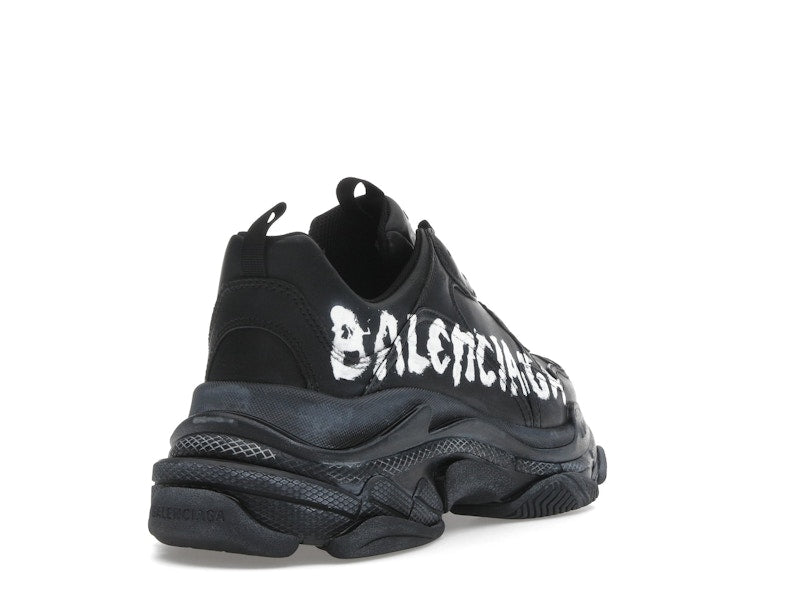 Balenciaga Triple S Black White Graffiti