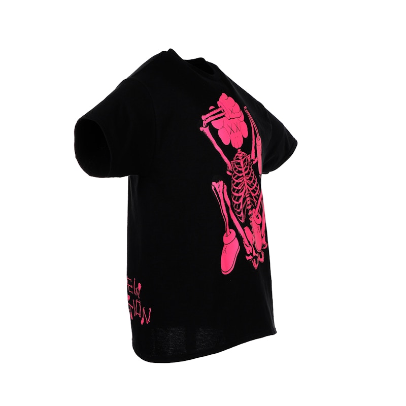 KAWS SKELETON NEW FICTION T-shirt Pink