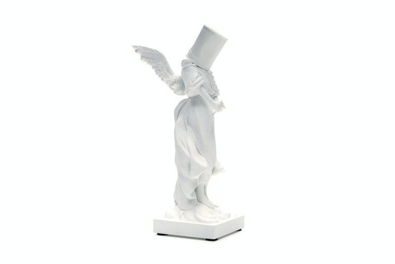 Banksy Bucket On Head Figure White