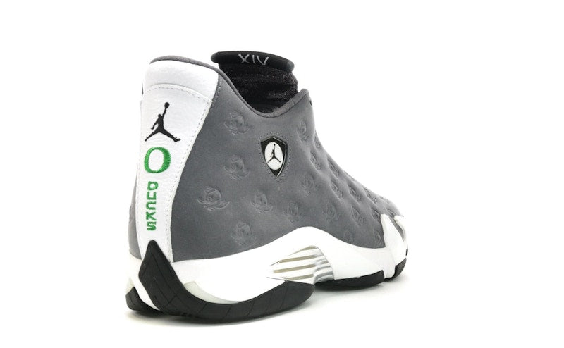 Jordan 14 Retro Oregon Ducks PE Grey