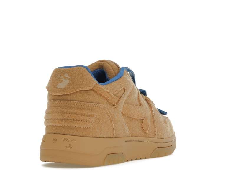 OFF-WHITE Out Of Office OOO Low Tops Camel Blue Wool