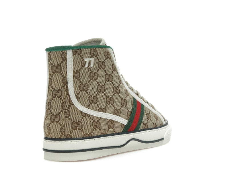 Gucci Tennis 1977 Canvas High Top Beige GG Print