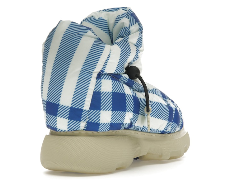 Burberry Check Pillow Boots Blue White