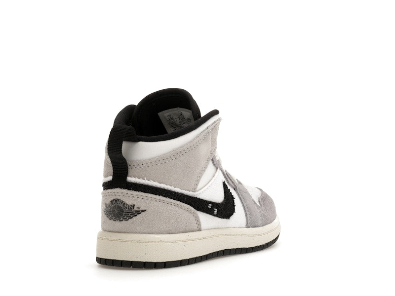 Jordan 1 Mid SE Craft White Cement Grey Black (PS)