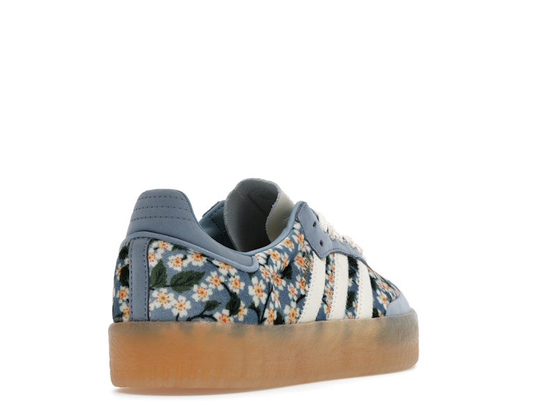 adidas Sambae Liberty London Floral Embroidery Blue Cream White (Women's)