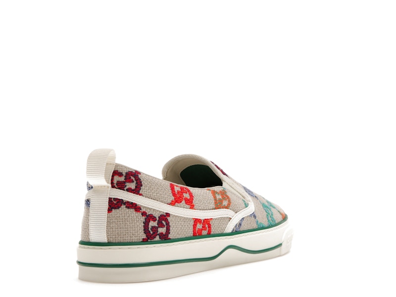Gucci Tennis 1977 Slip On GG Logo White Multi