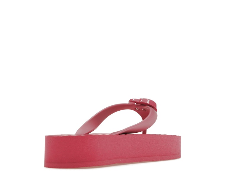 Gucci Chevron Thong Sandal Pink Rubber