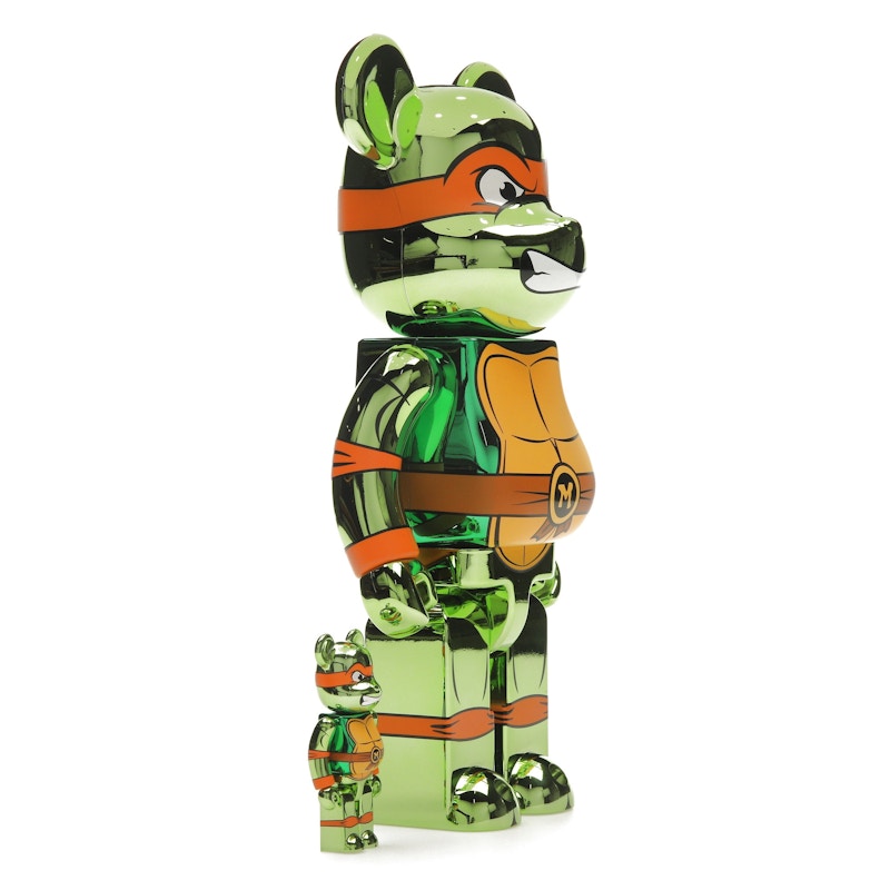 Bearbrick x Teenage Mutant Ninja Turtles Michelangelo 100% & 400% Set
