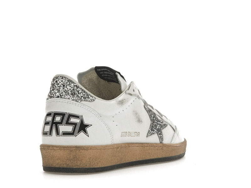 Golden Goose Ball Star White Silver Glitter (Women's)