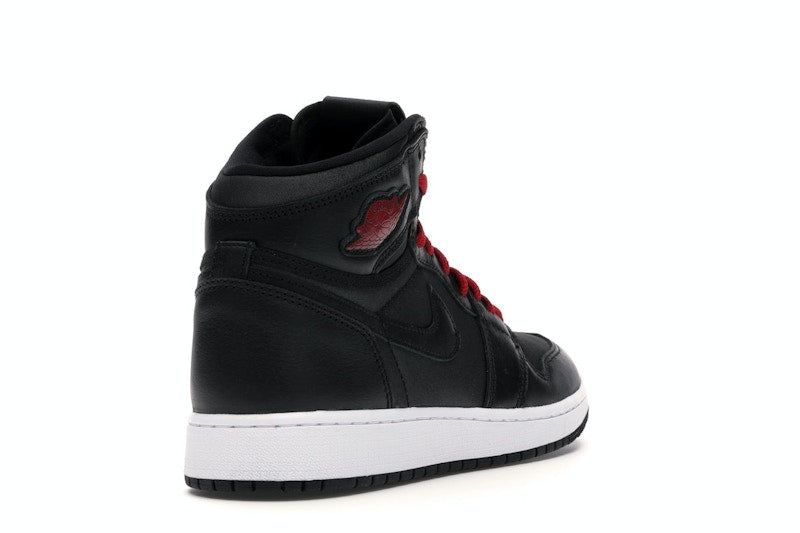 Jordan 1 Retro High Black Satin Gym Red Black (GS)
