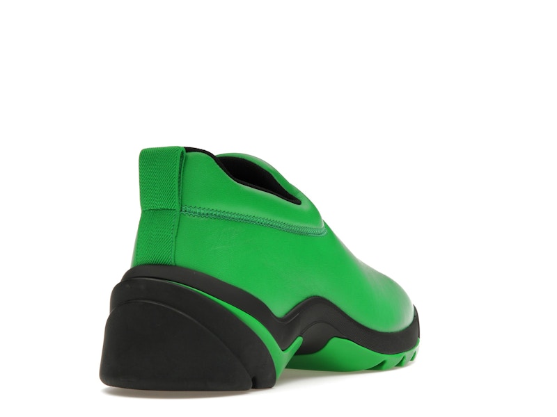 Bottega Veneta Lagoon Low Top Leather Sneaker Black Green