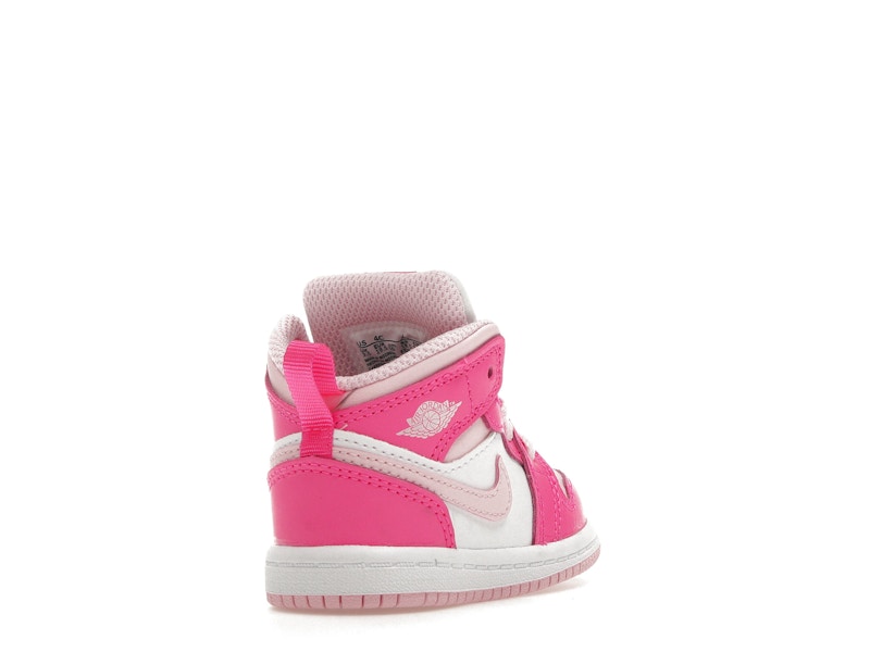 Jordan 1 Mid White Fierce Pink (TD)