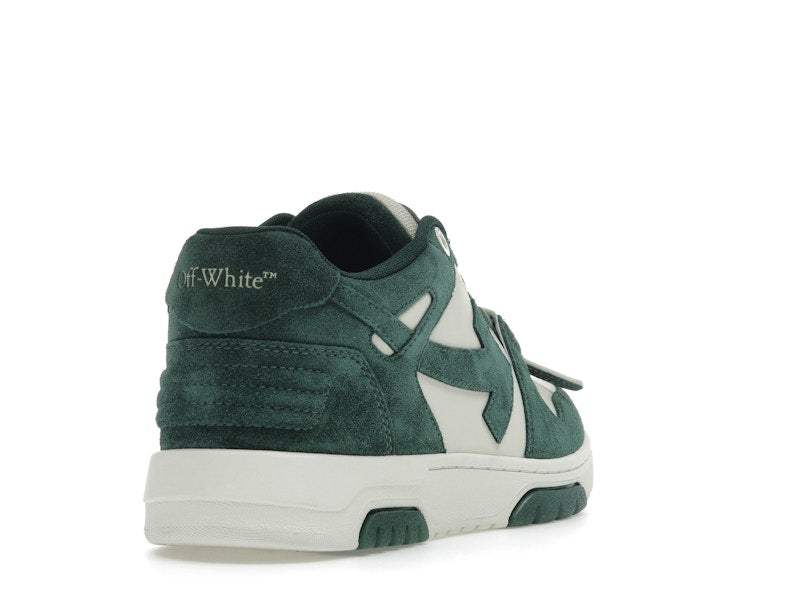 OFF-WHITE Out Of Office "OOO" Low Tops Jet Green Ecru Suede