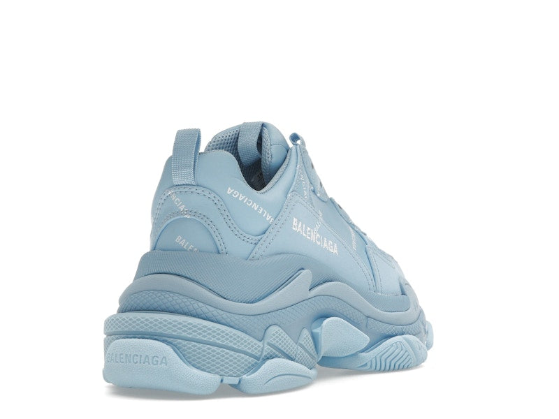 Balenciaga All Over Logo Triple S Blue Grey (Women's)