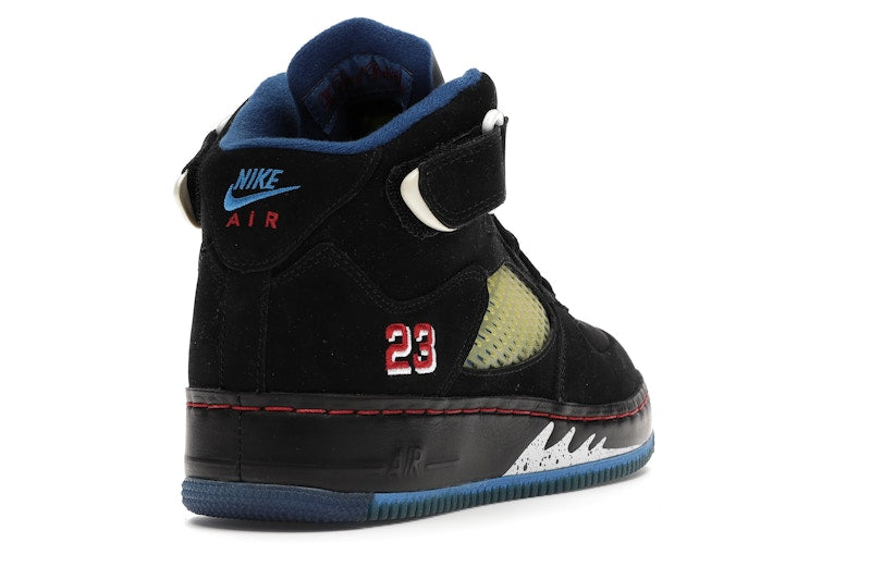 Jordan AJF 5 Black Blue Ribbon Varsity Red