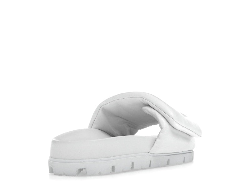 Prada Soft Padded 20mm Slide Sandal White Nappa Leather