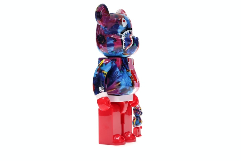 Bearbrick x Bape x Mika Ninagawa Shark 100% & 400% Set Pink