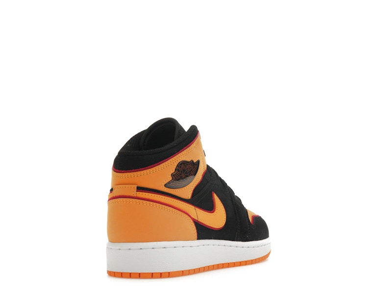 Jordan 1 Mid SE Black Vivid Orange (GS)