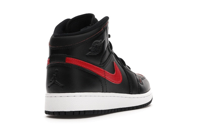 Jordan 1 Retro Mid Black Gym Red (GS)