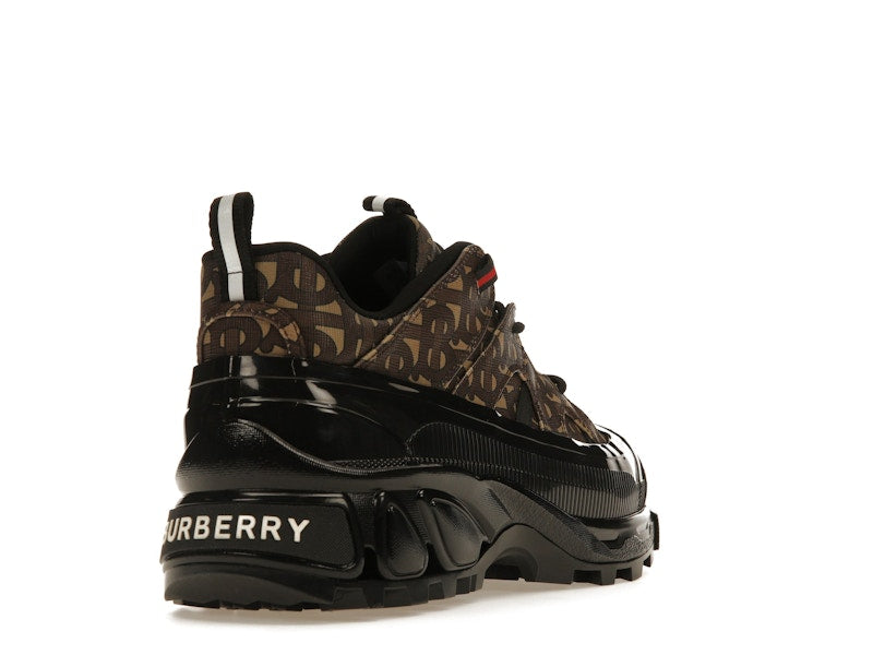 Burberry Arthur Monogram Print Black Bridle Brown
