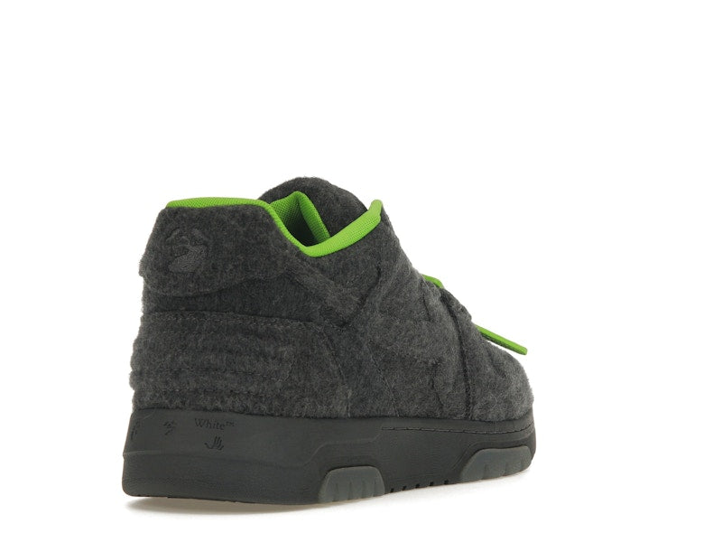 OFF-WHITE Out Of Office "OOO" Low Tops Grey Green Wool