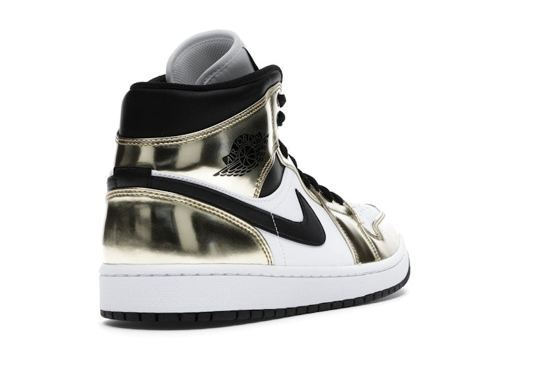 Jordan 1 Mid Metallic Gold Black White