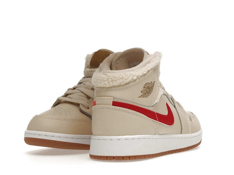 Jordan 1 Mid Utility Fleece Pearl White (GS)