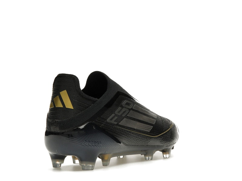 adidas F50 Elite Laceless FG Core Black Iron Metallic Gold Metallic