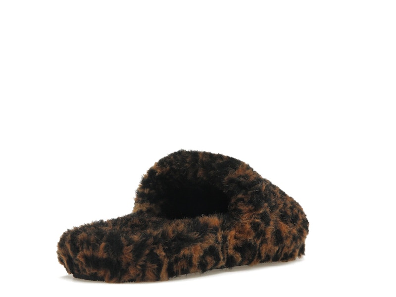 Balenciaga Furry Slide Leopard Brown Black