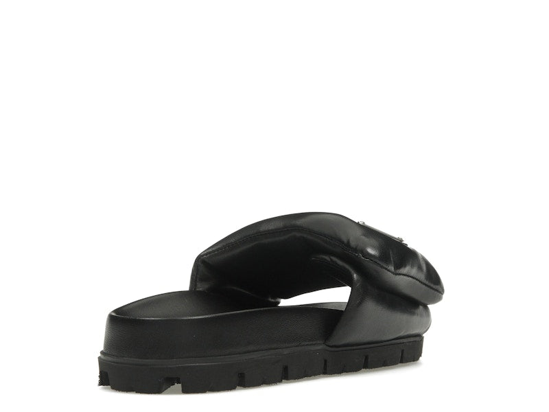 Prada Soft Padded 20mm Slide Sandal Black Nappa Leather