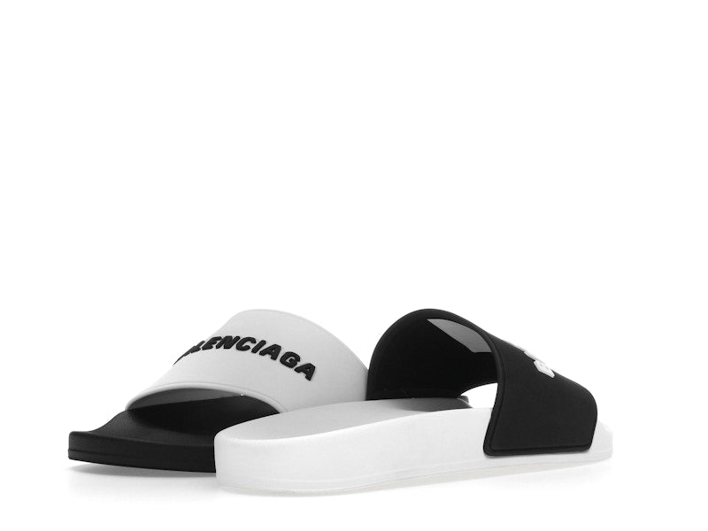 Balenciaga Pool Slides White Black (Women's)