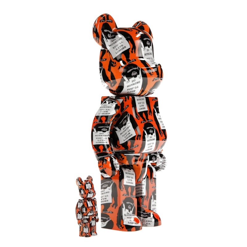 Bearbrick Monkey Sign 100% & 400% Set Orange