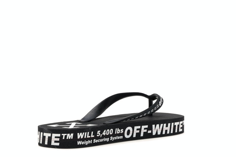 Off-White Logo Typographic Flip Flop Black SS20