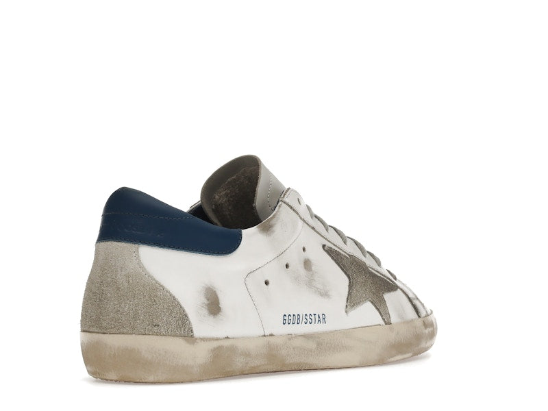 Golden Goose Super-Star White Royal Blue Grey Suede Patch