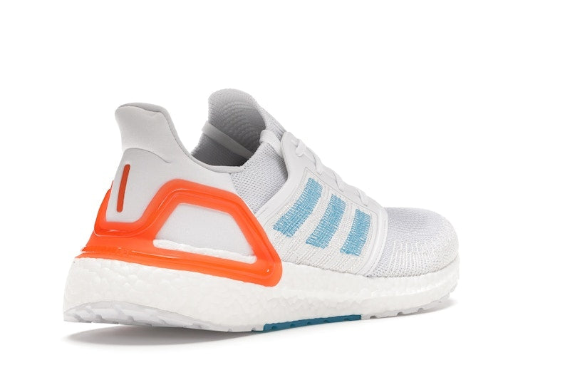 adidas Ultra Boost 20 White Sharp Blue True Orange