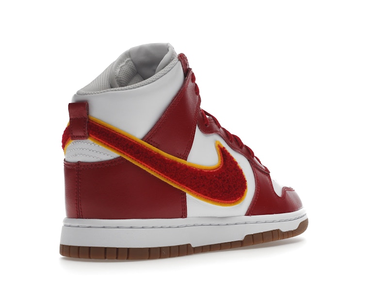 Nike Dunk High Chenille Swoosh White Gym Red