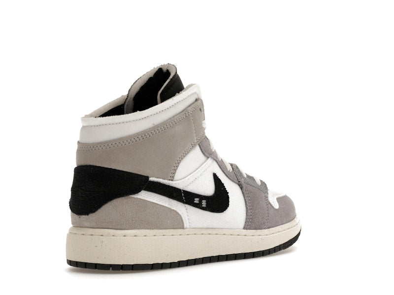 Jordan 1 Mid SE Craft White Cement Grey Black (GS)