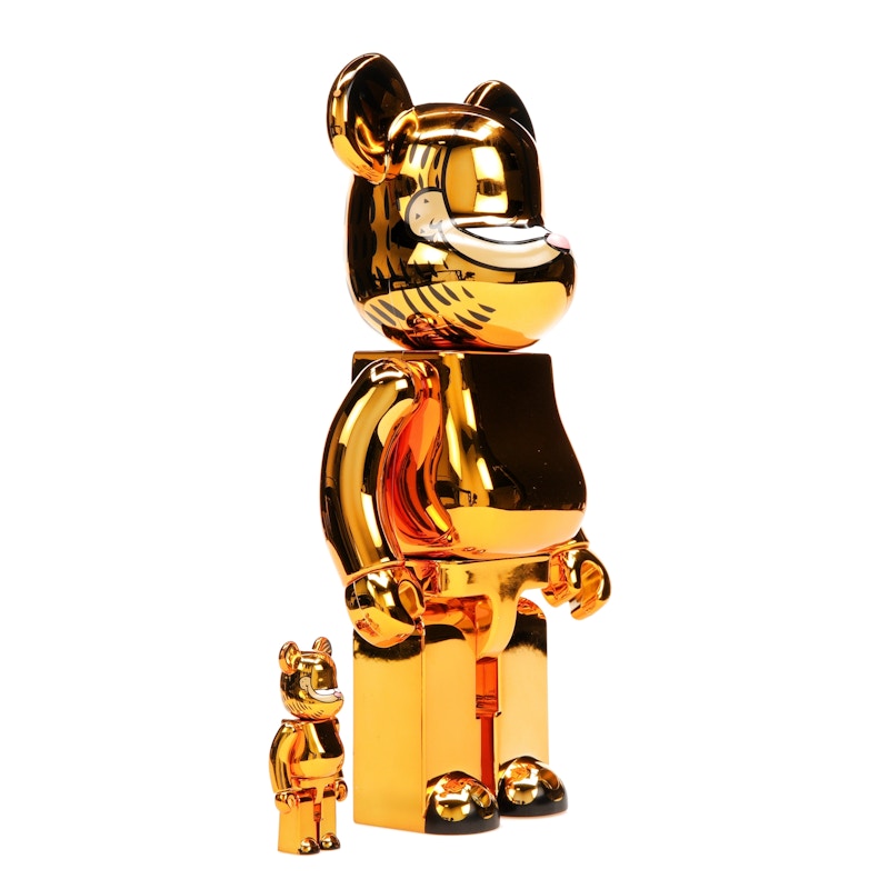 Bearbrick Garfield 100% & 400% Set Gold Chrome Ver.